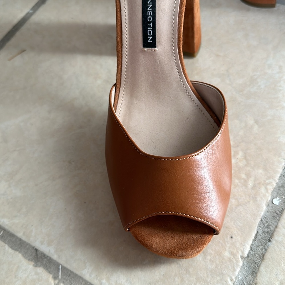 French connection rust suede and leather high heel shoe size 8 1/2 - Picture 4 of 4